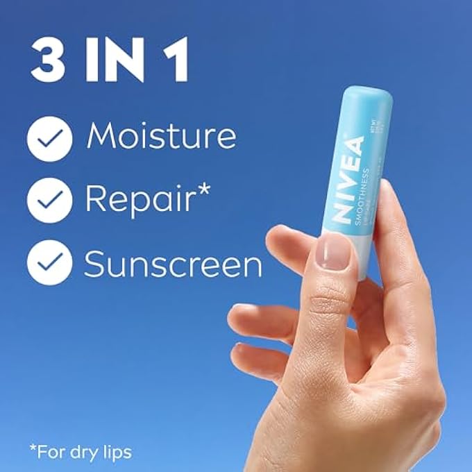 Nivea SMOOTHNESS LIP CARE - BROAD SPECTRUM SPF 15 FOR CHAPPED LIPS - .17 OZ. STICK - Image 2